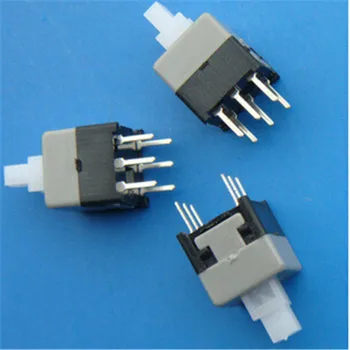 

100PCS 5.8X5.8mm 5.8*5.8M 6Pin Push Tactile Power Micro Switch Self lock On/Off button Latching switch