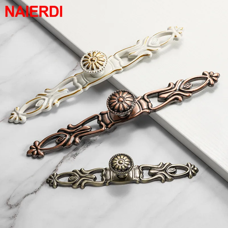 Bronze Door Handles Cabinet Handle Antique Cabinet Pulls Wardrobe Drawer Knobs Zinc Alloy Cupboard Furniture Hardware furniture handles kitchen door handles