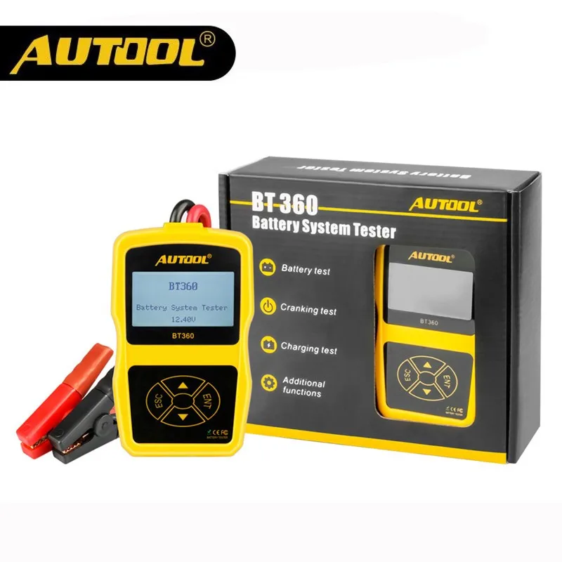 AUTOOL BT360 Testeur de Batterie Auto 12V 100-2400 CCA Automotive Charge Testeur Battery Load Tester