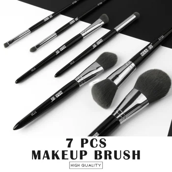 

7Pcs Pro Makeup Brushes Set Black Handle High Quality Blush Powder Highlighter Eyeshadow Brush Kit Set Makeup Tools