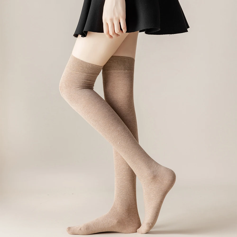 Salina Women's Socks Cotton Tube Over The Knee Winter Spring Solid Color Fashion Personality Leisure Sports Comfortable sports socks cotton knee socks knee length socks over the calf socks