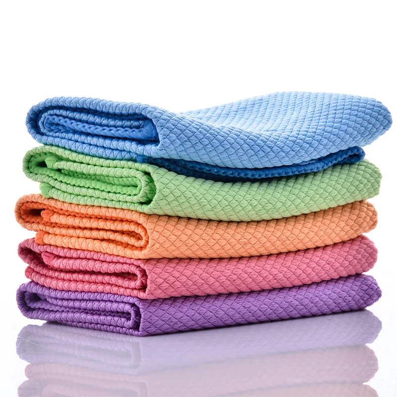 1PC 30*40cm Household Glass Window Cleaning Cloth Kitchen Absorbent Dishcloth Rags Washing Towel Scouring Pad | Дом и сад