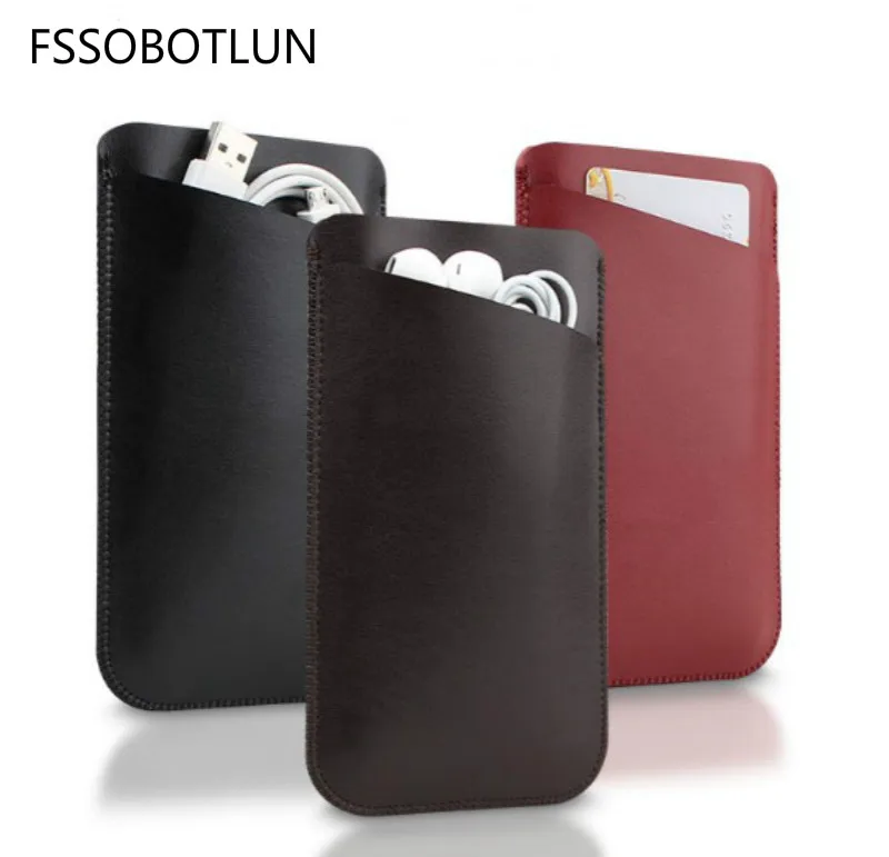 FSSOBOTLUN For OnePlus 7 Pro Handmade Phone Sleeve Case Pouch Bag Microfiber Leather Cover Card Slot | Мобильные телефоны и