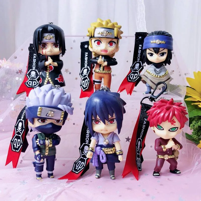 

2019 Anime Naruto Keychain Sasuke/itachi/Kakashi Double Sided PVC Key Chain Pendant Accessories Cartoon Key Ring For Fans Gift