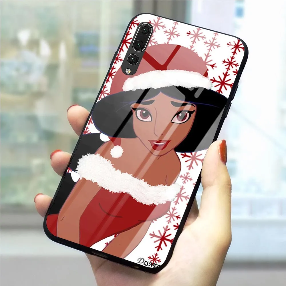 

christmas Princess Phone Cover for Huawei P30 Pro Case Honor 9 10 Lite 7A P10 P20 P30 PRO P Smart Mate 20 Lite Tempered Glass