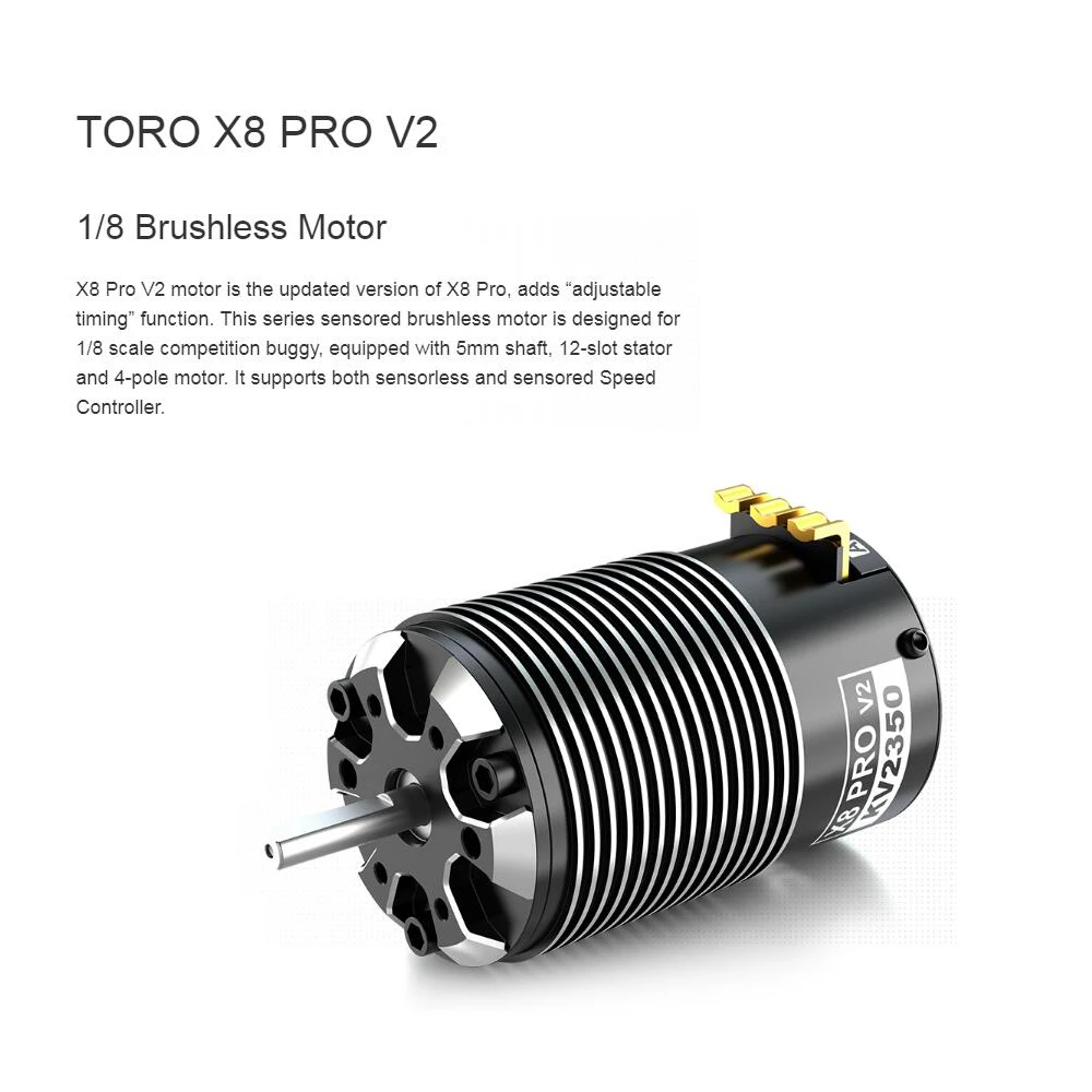1 шт. SKYRC TORO X8 PRO V2 1/8 2150KV/2350KV бесщеточный двигатель с дистанционным управлением, запчасти для автомобилей, аксессуары для модели 1/8 RC автомобилей