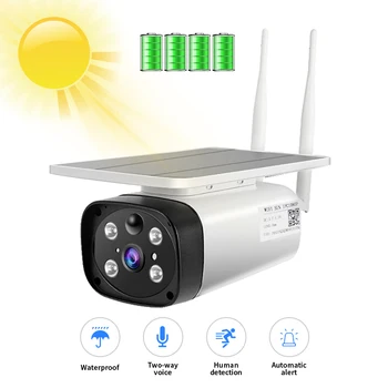 

Solar Camera 1080p 4G Sim Card PIR Night-vision Wireless Solar Power Cloud Storage Waterproof with Loudspeaker Home Surveillance