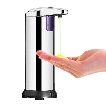 

Automatic Soap Dispenser Infrared Sensor Thick Stainless Steel 250ML 3 Speeds Adjustment Hand Sanitizer Bottle