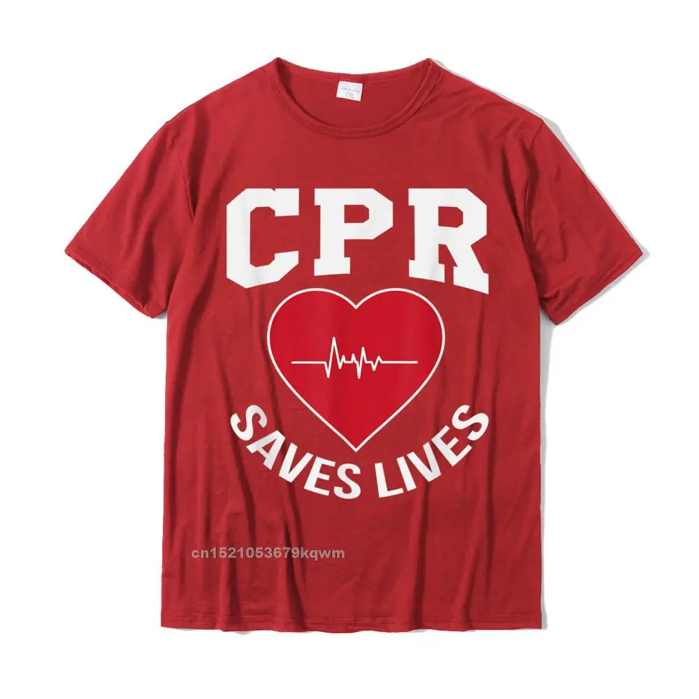 Cool Coupons Short Sleeve Summer Top T-shirts 100% Cotton O Neck Man Tops Shirts Summer Tee Shirts Summer Fall CPR Saves Lives design EMS Gift Paramedic EMT Nurse T-Shirt__3193 red