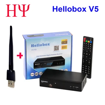 

5PCS Hellobox V5 Satellite Receiver Recept DVB S2 Full HD DVBS2 PowrVu Biss Support 3G Modem CCCAM Satellite TV Receiver