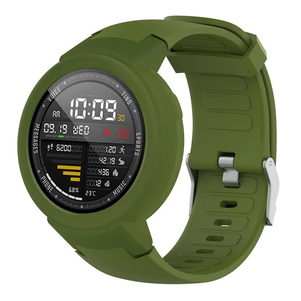 Army Green Умные аксессуары, ремешок на запястье, чехол, силиконовый ремешок для часов+ ТПУ защитный чехол для Huami Amazfit Verge Молодежные часы L724 - Цвет: Army Green