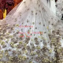 5 ярдов/сумка 10 цветов вышивка лазерным цветком модная ткань во французском стиле для свадебных платьев JH68