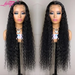 30 Inch Deep Wave Frontal Wig Brazilian Lace Human Hair Wigs For Women PrePlucked Deep Wave Closure Wig T Part Hd Lace Front Wig