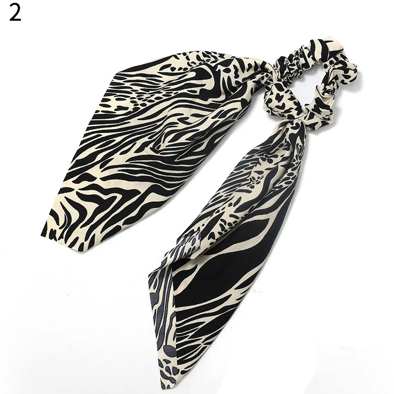 Женский шарф для волос с леопардовым принтом, эластичная лента для волос в богемном стиле, бант для волос, резиновые веревки, аксессуары для волос для девочек