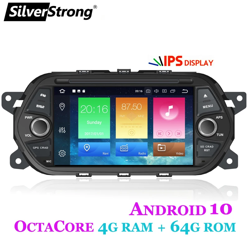 SilverStrong 7 ''IPS DSP 4G 64G Android10.0 автомобильный DVD GPS для Fiat Tipo Aegea Egea 2015 2016 2017 JEEP NEON
