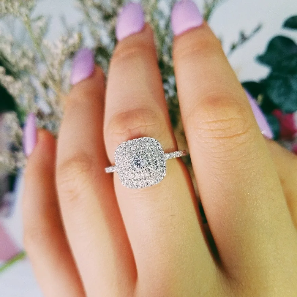 Женское кольцо из серебра 925 пробы с фианитом|ring jewelry|luxury ringaaa zirconia |