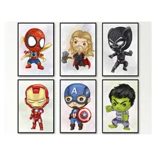 Marvel Avengers Diamond Painting Cartoon Character Iron Man Spiderman Art Hobby Embroidery Full Drill Mosaic Home Decoration