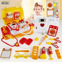 Akitoo детские медицинские инструменты игровой дом развивающие игрушки набор Медицинские Портативные игрушечные чемоданчики#3206