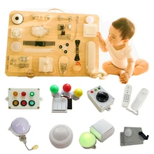 

Kids Busy Board DIY Toys Montessori Material Educational Sensory Activity Board Accessories Fine Motor Skill Switch Plug Socket