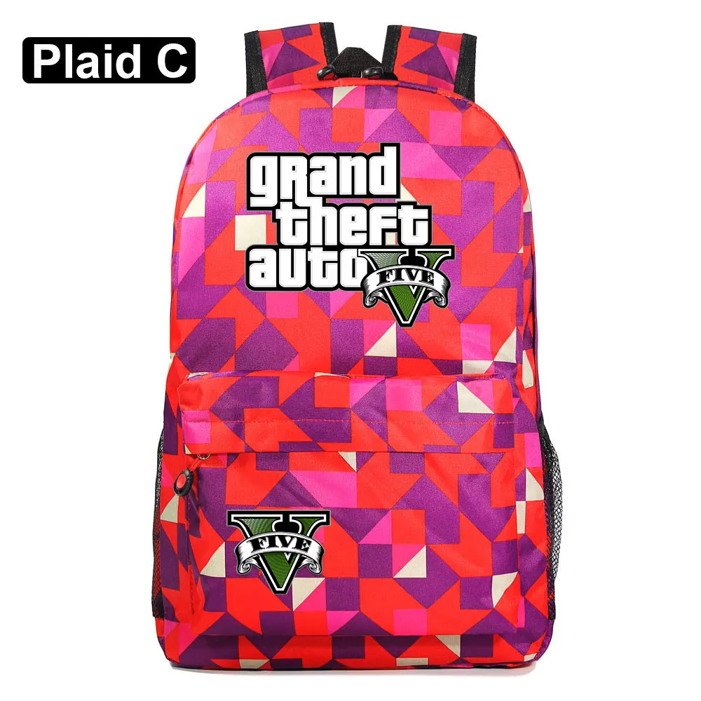 Модная популярная игра GTA5 Grand Theft Auto V мальчик девочка книжный школьный рюкзак женская сумка пакет школьная сумка для подростков мужской студенческий рюкзак - Цвет: 28
