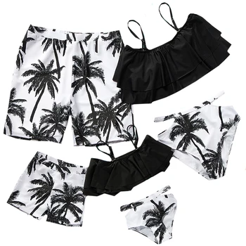black and white palm tree swimsuit