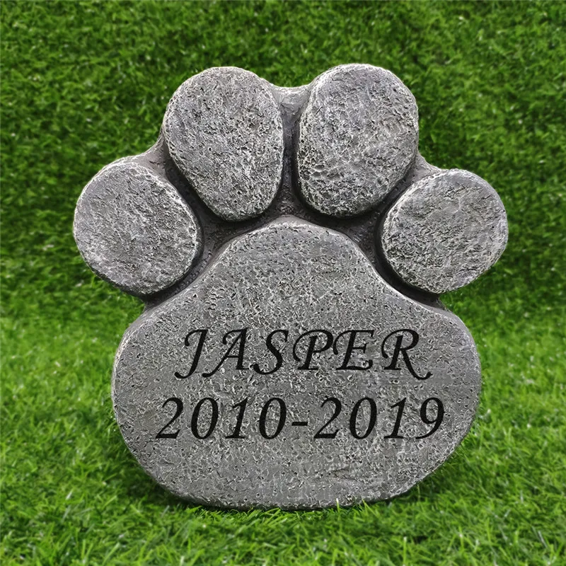 

Resin Big dog paw shape memorial stone for Garden Backyard Marker Loss of Pet Gift Paw Print Pet Tombstone JSYS