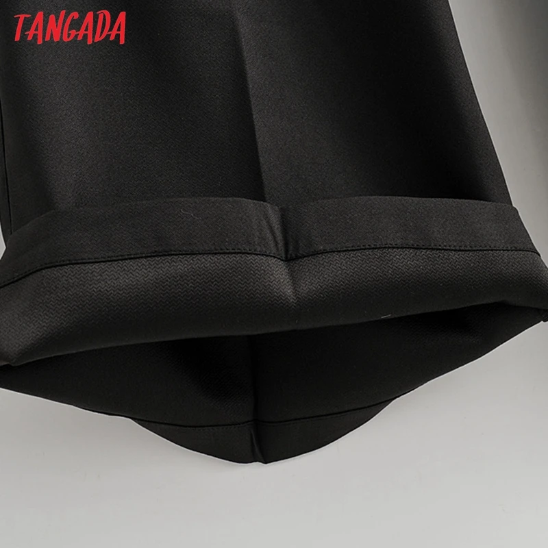 Tangada, Модный женский однотонный костюм, брюки, брюки, карманы, пуговицы,, для офиса, леди, длина по щиколотку, брюки, QJ144
