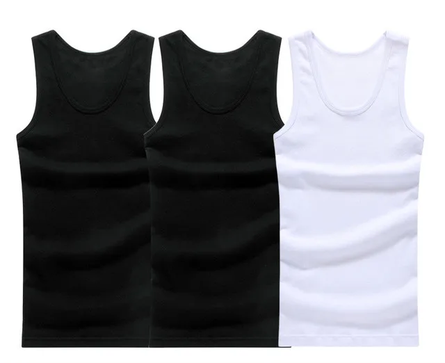 Cotton Mens Underwear Sleeveless Tank Top Solid Muscle Vest Undershirts O-neck Gymclothing T-shirt men's vest 3pcs/lot men underwear men cotton vest