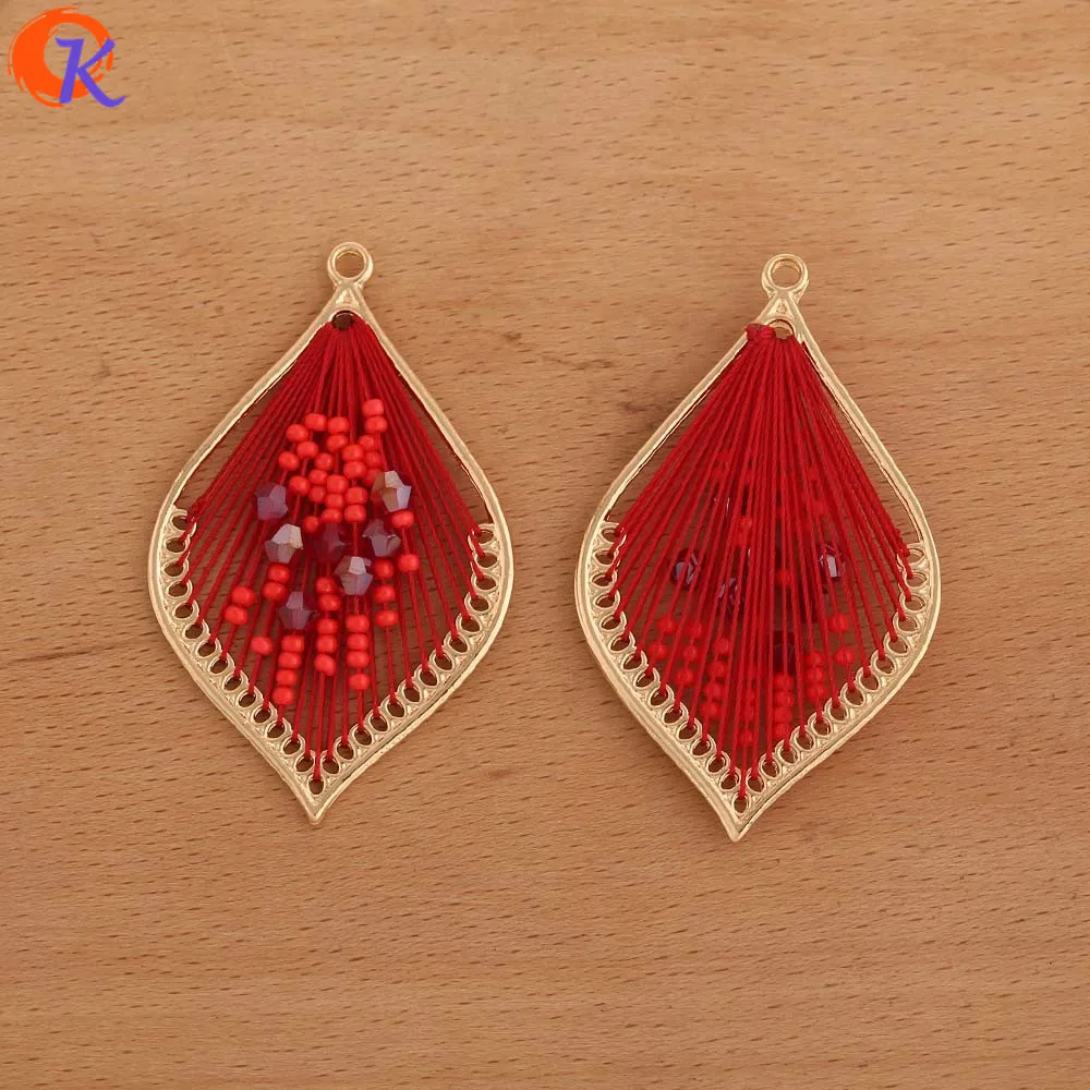 Сердечный дизайн 30 шт 34*54 мм аксессуары для ювелирных изделий/Подвеска/Сделай сам Изготовление ювелирных изделий/форма листа/фурнитура для сережек/ручная работа/хрустальные подвески