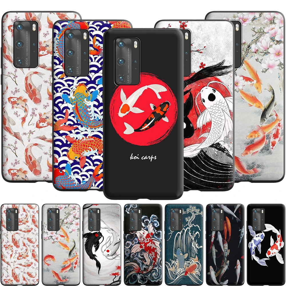 Чехол Koi Fish Pond для Huawei P10 Lite P20 P30 P Smart 2021 Z P40 Pro | Мобильные телефоны и аксессуары