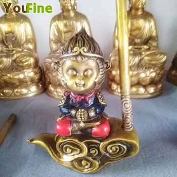 

Chinese style bronze home interior decoration ornaments small pieces Wu Wukong statue sculpture car