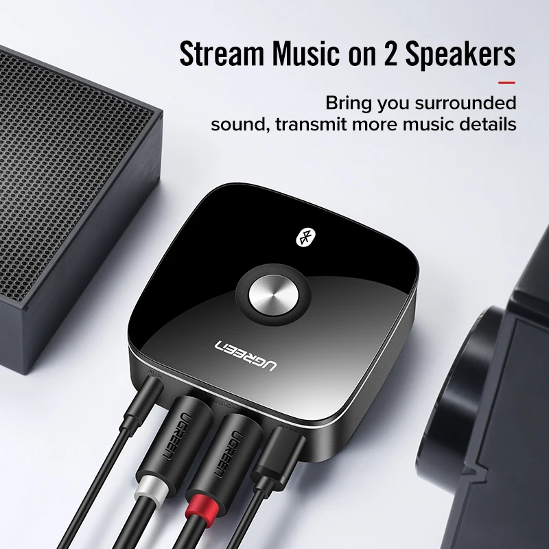 Música em Casa Streaming de Som 5.0 sem Fio Ugreen Bluetooth Receptor Auido Música 3.5mm Rca Aptx ll Baixa Latência 2rca Adaptador - Image 4