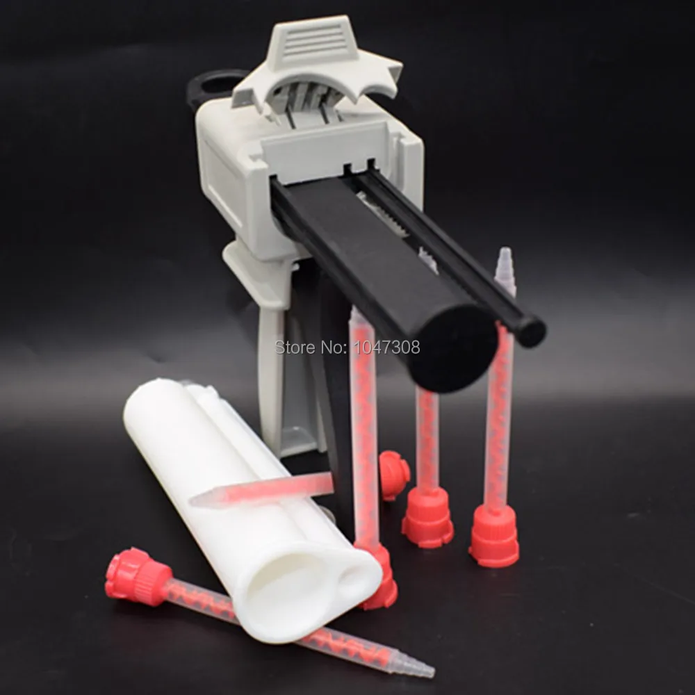 

10:1 75ml Universal Cartridge Dispensing Gun + 5pcs Epoxy Mixing Nozzles Epoxies Mixer Tip + 75ml AB Glue Empty Cartridge