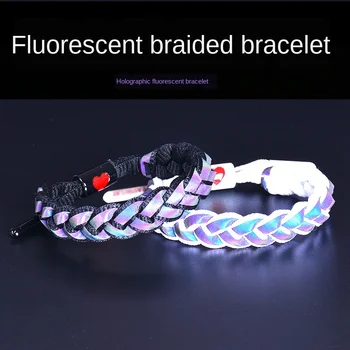 

Limited Time Promotion Price! Couple's Bracelet Reflective Bracelet Men Women Woven Hand Strap Simple Ornament Gift Wholesale