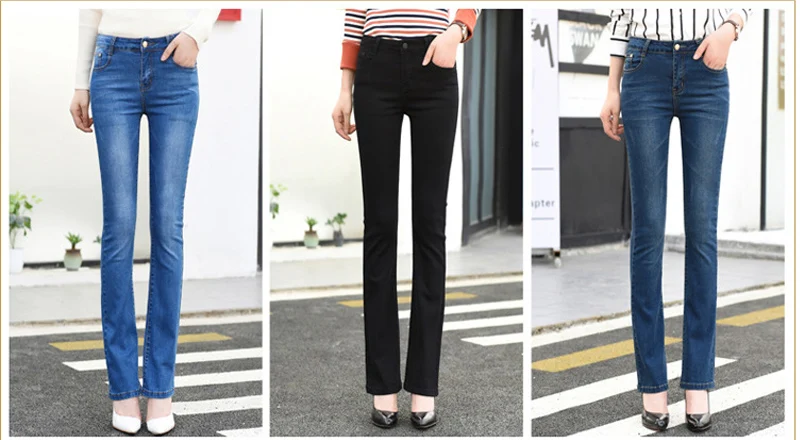 Тонкий Femme Boot Cut женские Стрейчевые джинсы-скини джеггинсы джинсы для Для женщин пуш-ап сексуальный ковбойские штаны расклешенные джинсовые брюки Винтаж