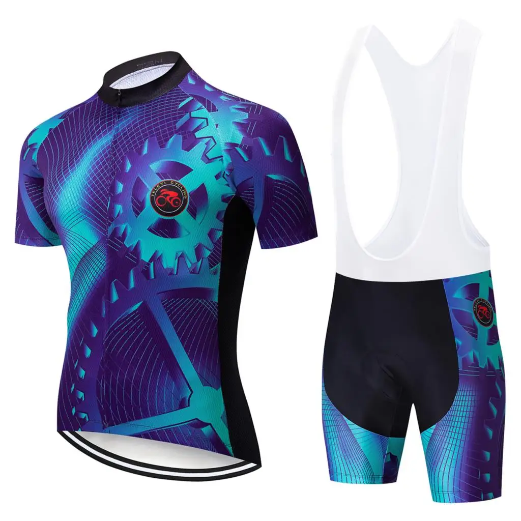 Ретро Шестерня MTB рубашка для езды на велосипеде Горный велосипед одежда короткий комплект Мужская велосипедная одежда трико кулот - Цвет: 11