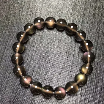 

Natural 6a Black Yao Stone Statue Of Buddha String Women Icy Double Color Eye Black Yao Stone Bracelet Quality Goods Crystal
