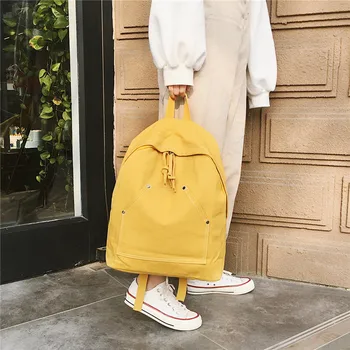 

Women Canvas Backpack Simple Fashion Backpack Female Travel Bag Student Bag Candy Color Printing Backpacks Shoulder Bags Bolsa