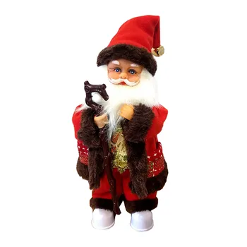

Kids Lighting Gift Home Decor Figurine Festival Electric Santa Claus Cute Battery Powered Christmas Ornament Doll Holiday Party
