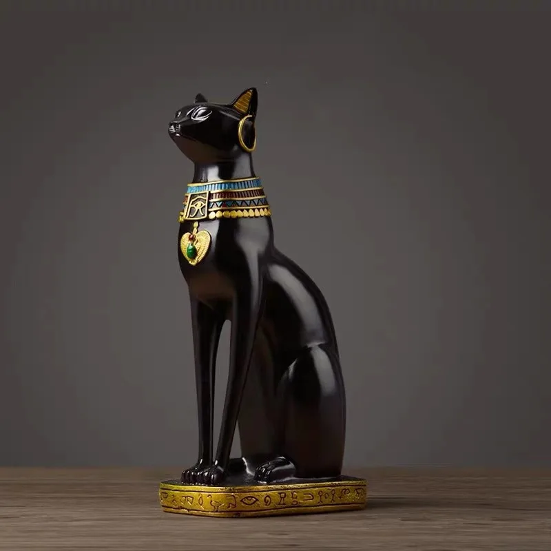 Египетский кот из смолы, винтажный домашний декор, Современная Статуэтка богини бастета, Бог Фараона, статуэтка для офисного стола, украшения, подарок
