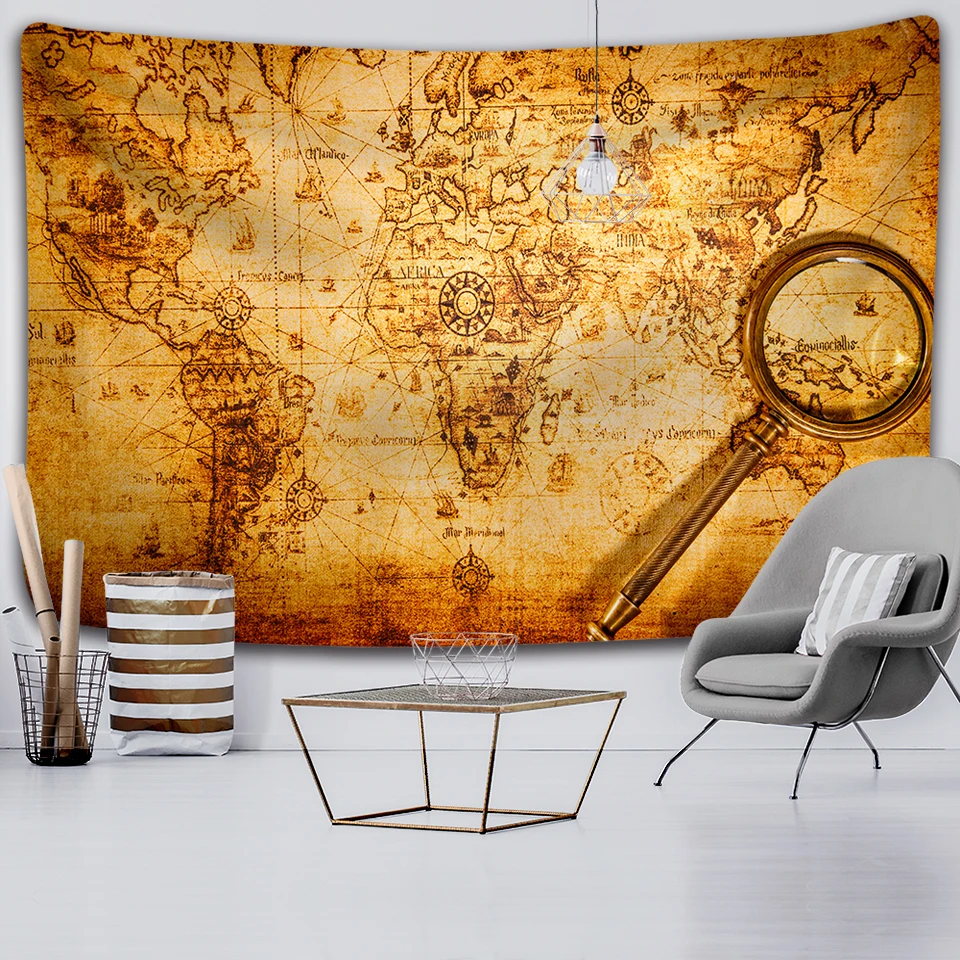 Tapestry Decor Map Tapestry Wall Hanging Decoration