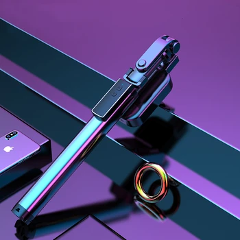 

Metal Bluetooth Phone Selfie Stick Remote Control Tripod Phone Holder Professional Selfiestick with LED Light Professional Stick