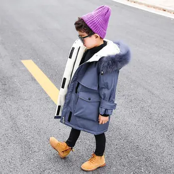 

Winter Boy Down Cotton Clothes New Fashion Winter Clothes Thicker Cotton Outerwear Children Long Clothes Boy Winter Coveralls