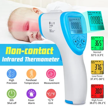 

In Stock Non-contact body thermometer Forehead Digital Infrared Thermometer Portable Termometro Baby/Adult Temperature