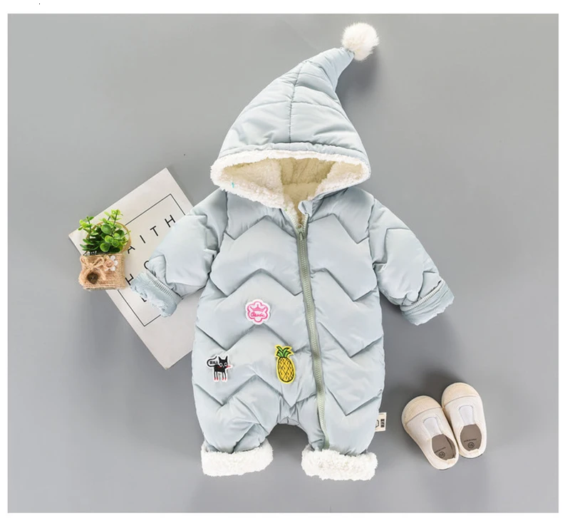 Детский комбинезон для новорожденных, Детский костюм теплая флисовая одежда, Комбинезоны для детей, зимняя одежда для маленьких мальчиков и девочек бархатное пальто для детей от 0 до 3 лет