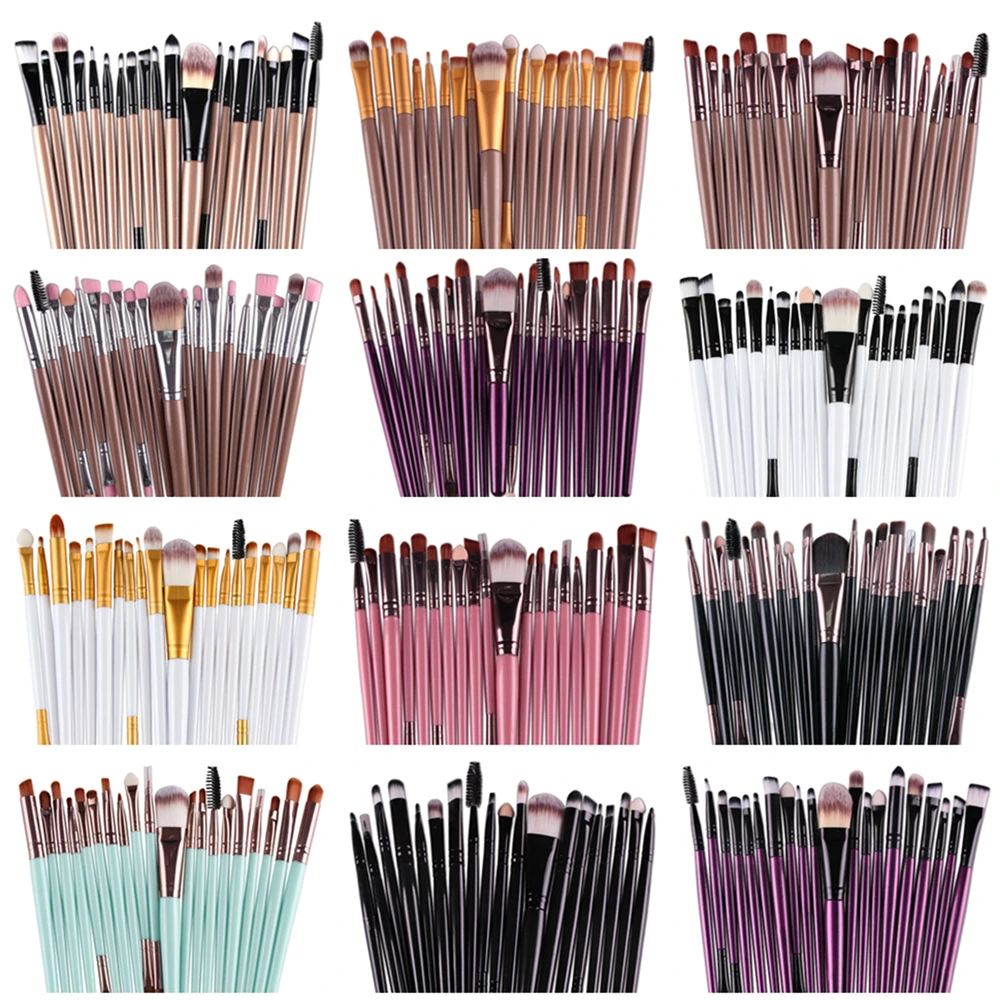 Makeup Brushes 20pcs Eye Shadow Blending Eyeliner Eyelash Eyebrow Professional Eyeshadow Brush Set | Красота и здоровье