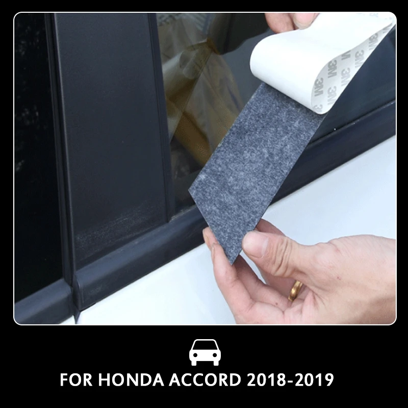 Pcmos дверь B, C столб зеркальная пластина формовочная отделка черный Подходит для Honda Accord- наружные части Хром Стайлинг 6 шт