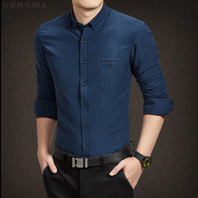 VERSMA Fashion Brand Men Clothes Slim Fit Pink Long Sleeve Shirt Solid Cotton Social Casual Tuxedo Plus Size 5XL