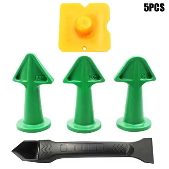 

5pcs Rubber Brick Joints Nozzle Applicator Repairing Finishing Smooth Edge Sealant Caulking Tool Kit Tile Grout Scraper Bathroom