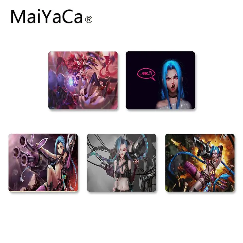 

MaiYaCa League Of Legends Jinx Mouse Mat Big promotion Russia gaming mouse Pad Desktops Mate anime Rubber Rectangle Mousemats